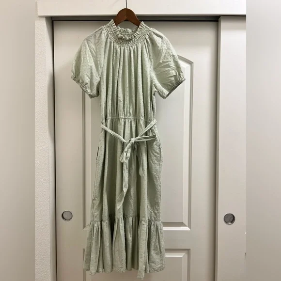 NWT Alex Marie Kaia Mockneck Tiered Midi Dress - Picture 3 of 11